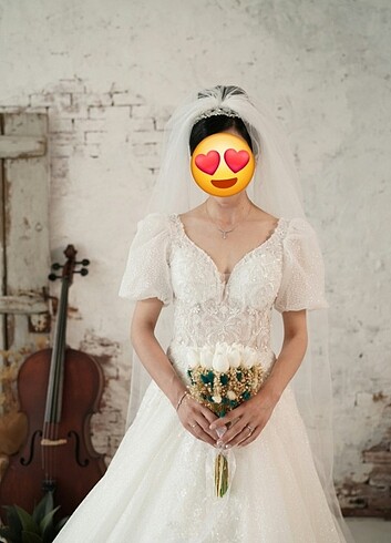 Balon kol Helen model gelinlik - Görsel 2