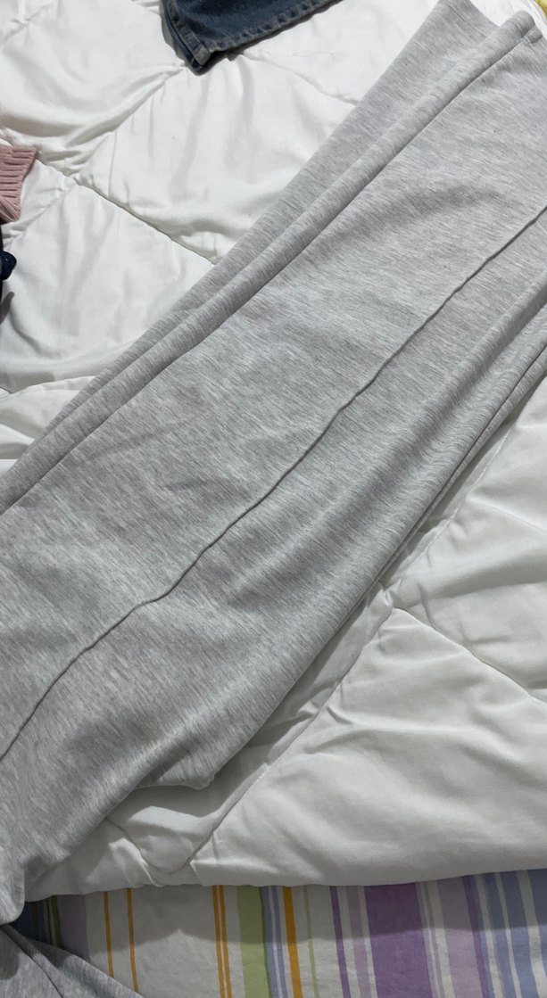 Gri çocuk Salaş Midi Keten Eşofman Altı - Görsel 2