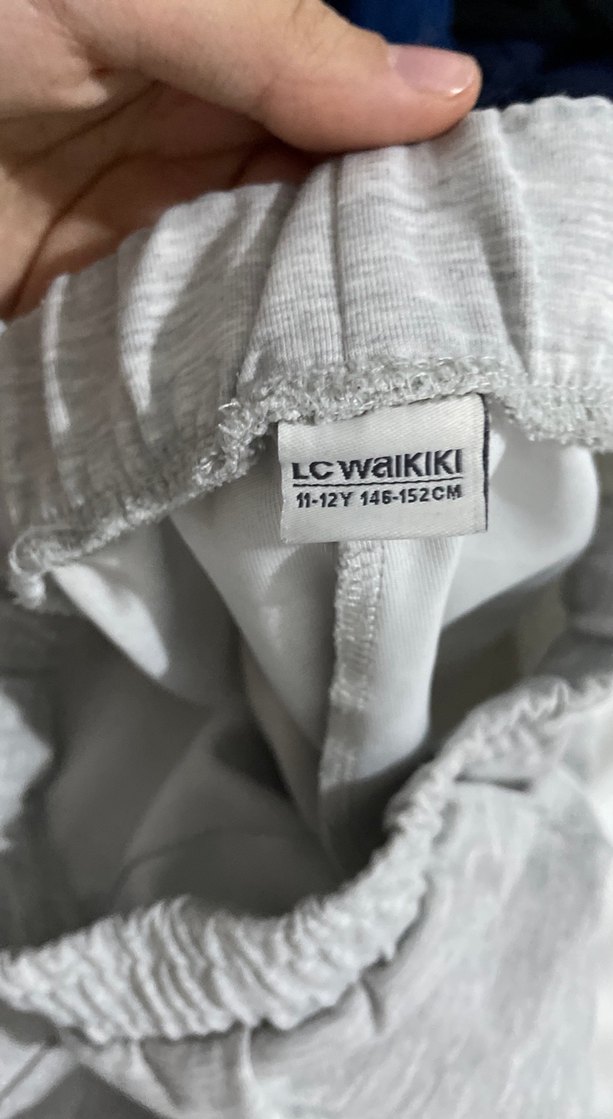 Gri çocuk Salaş Midi Keten Eşofman Altı - Görsel 4