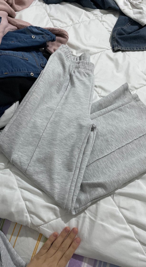 Gri çocuk Salaş Midi Keten Eşofman Altı - Görsel 3
