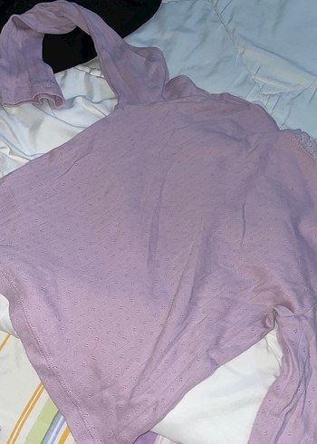 Kız Çocuk Mor Uzun Kollu Triko Tişört - Görsel 4