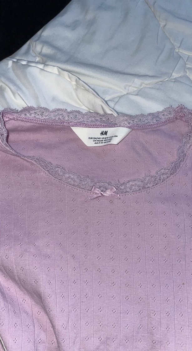 Kız Çocuk Mor Uzun Kollu Triko Tişört - Görsel 3