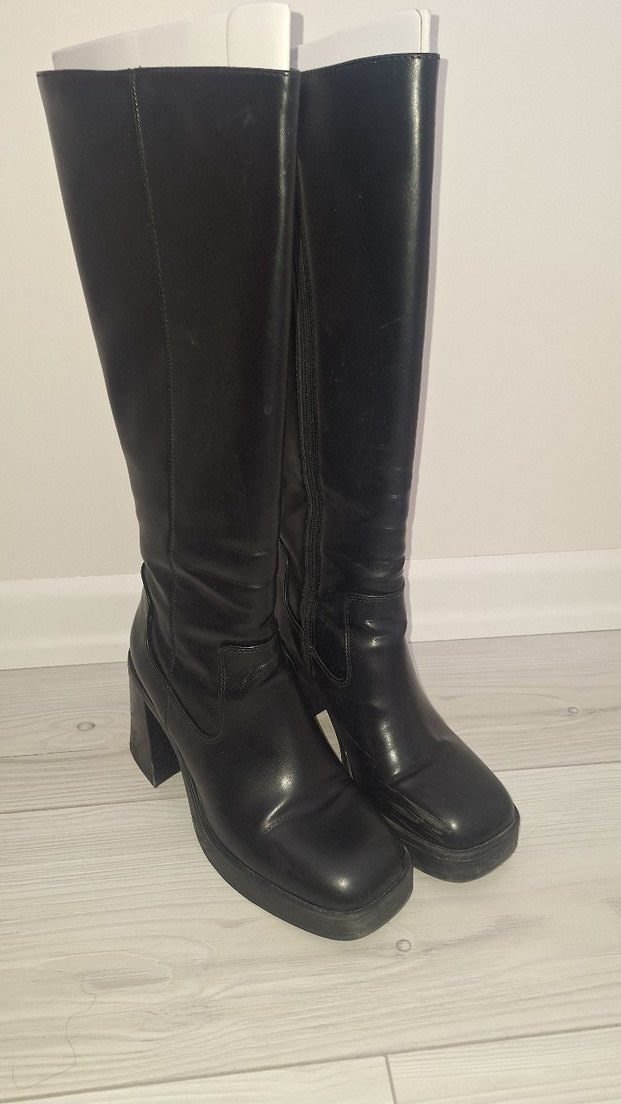 Bershka Siyah Blok Topuk Çizme - Görsel 2