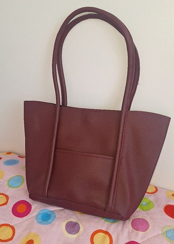 Bordo Deri Kadın Çanta - Görsel 2