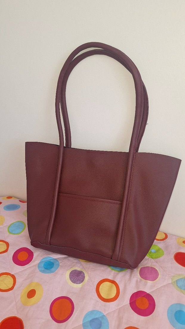 Bordo Deri Kadın Çanta - Görsel 2
