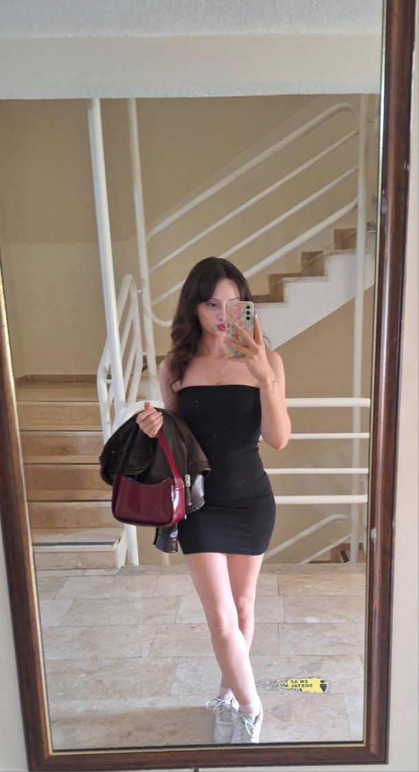 Siyah Mini Straplez Elbise - Görsel 4