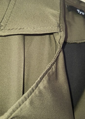 Kemerli Uzun Haki Kadın Trençkot - Görsel 7