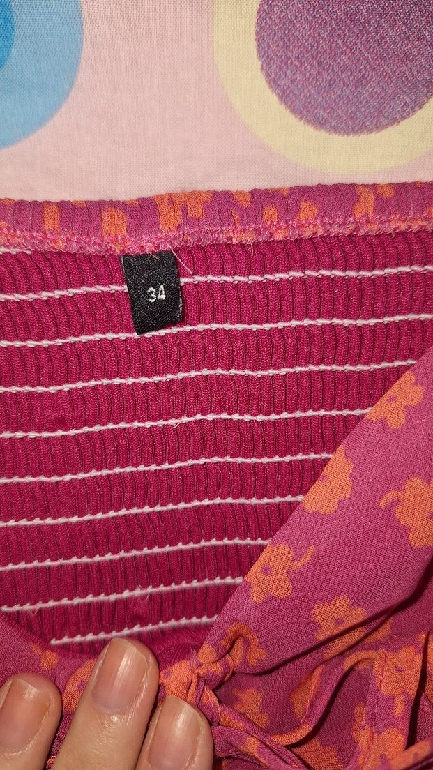 Pembe Çiçekli Şifon Elbise - Görsel 3