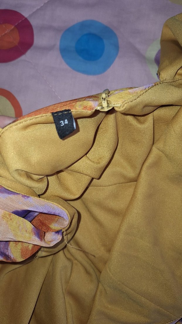 Çiçekli Balon Kollu Elbise - Görsel 4