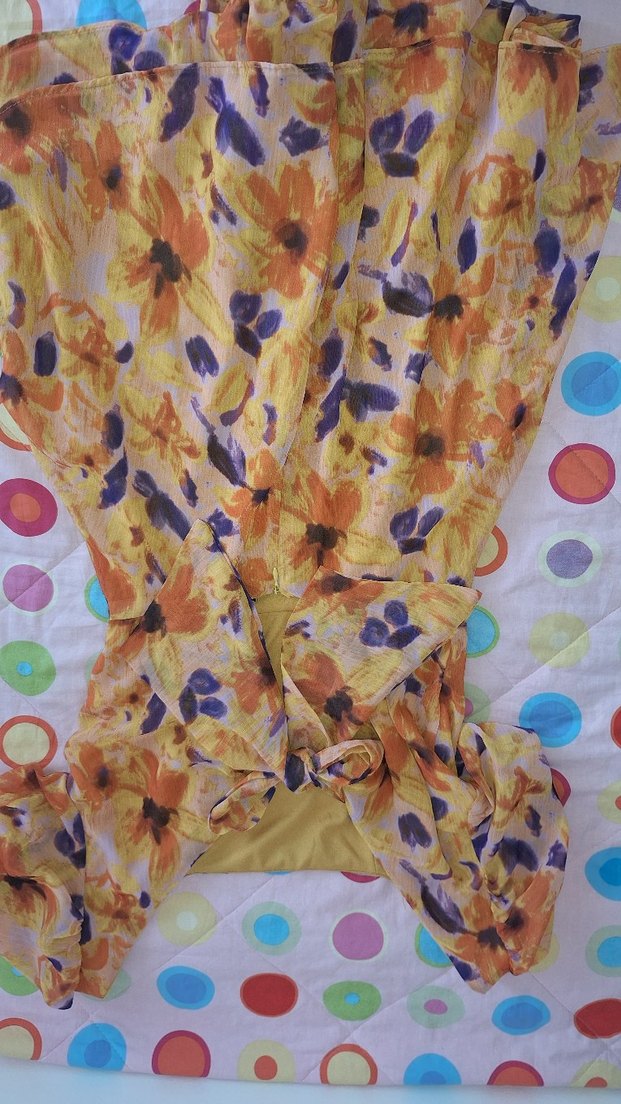 Çiçekli Balon Kollu Elbise - Görsel 5