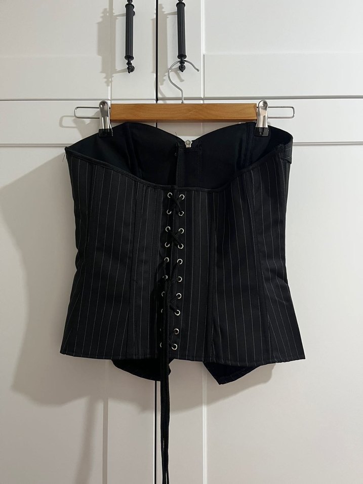 Çizgili Korse Etek Takım - Görsel 2