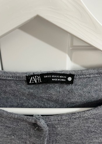 Zara Düğmeli Gri Uzun Kollu Kadın Hırka - Görsel 2