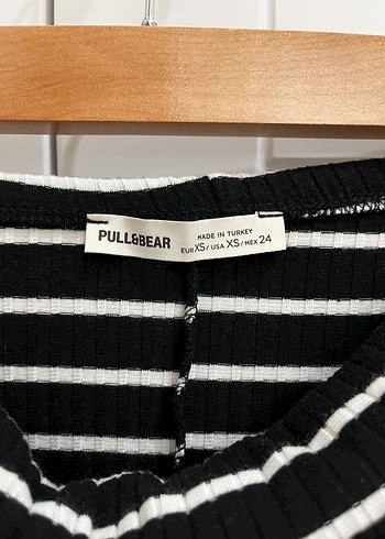 Kadın Siyah Çizgili Uzun Straplez Elbise - Görsel 4