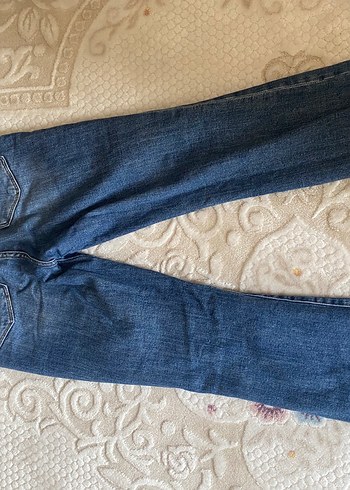 xs Beden MNG Mavi Düğmeli Midi Boy Kadın Kot Pantolon