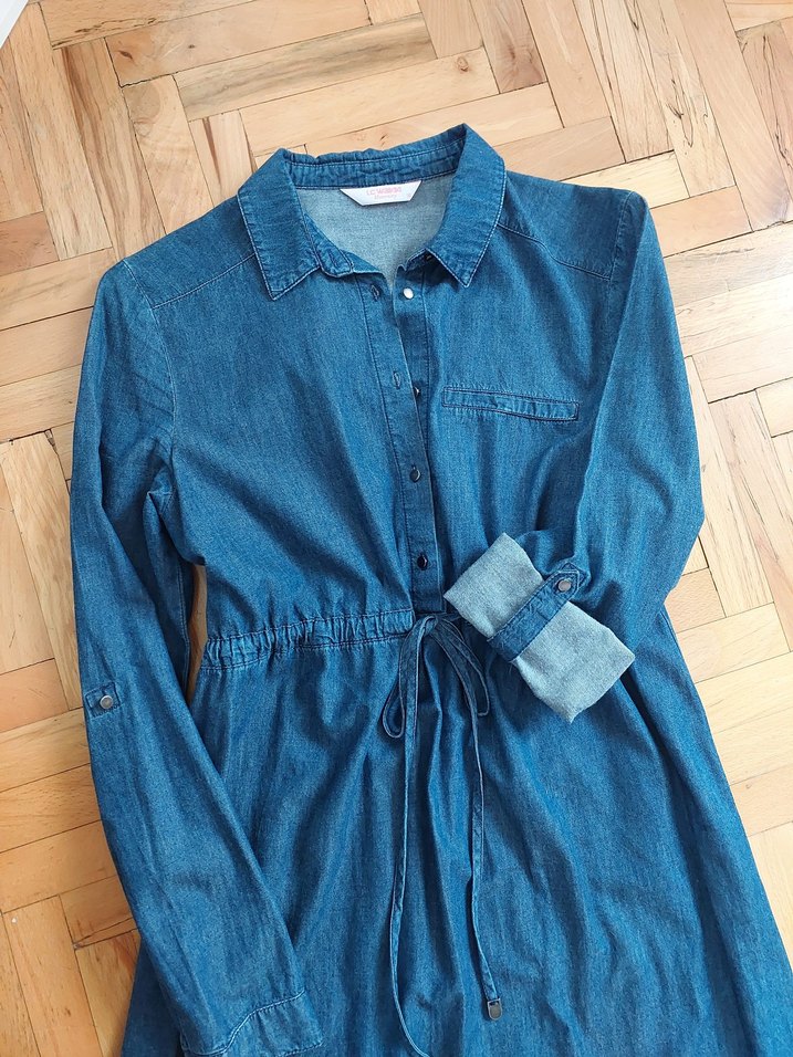 Lcw Kadın 36 Beden Hamile Midi Kot Elbise - Görsel 3