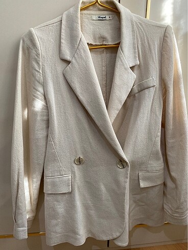 Ekru Keten blazer