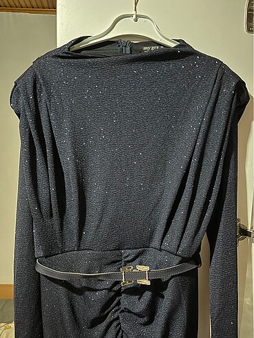 Lacivert midi boy elbise/abiye - Görsel 5