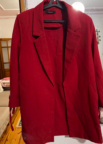 Kırmızı Kadın Blazer Ceket