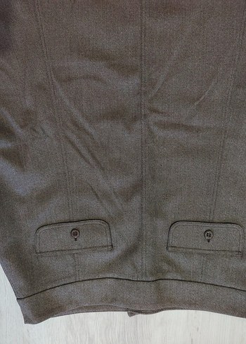 Kahverengi Piliseli Midi Hamile Eteği - Görsel 8