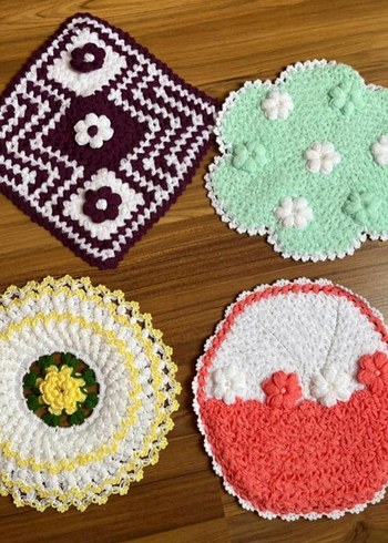 Renkli Örgü Banyo Süngeri Seti - Görsel 3