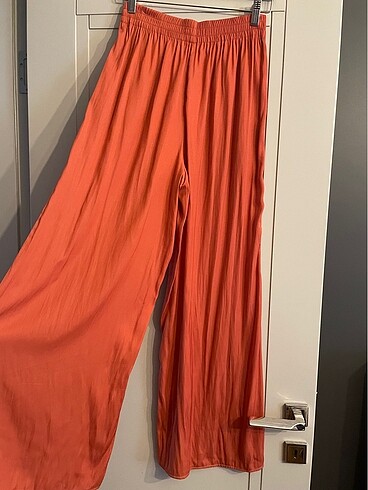 Zara mercan rengi ipek saten pantolon - Görsel 5