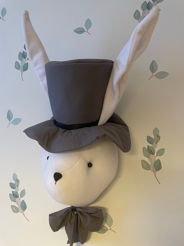 Gri Şapkalı Tavşan Peluş Oyuncak - Görsel 4