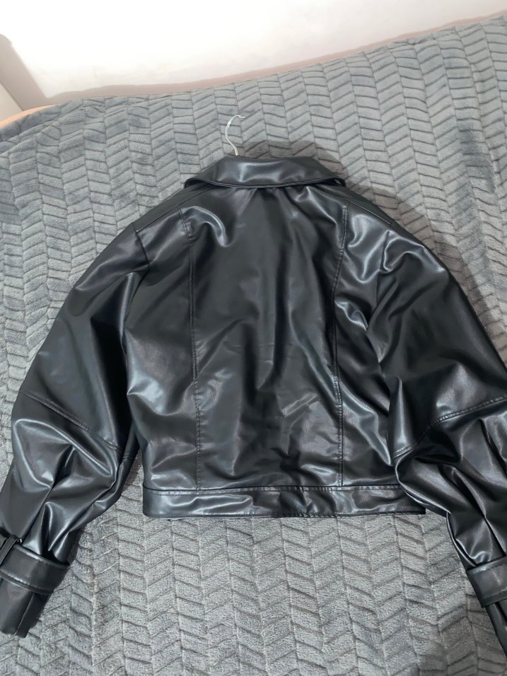 Siyah Deri Ceket Kadın - Görsel 2