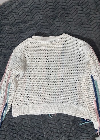 Nakışlı Çok Renkli Triko Kadın Kazak - Görsel 2