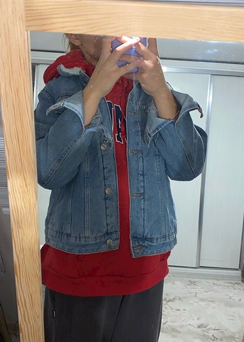 Unisex Mavi Kürklü Kot Ceket lcw - Görsel 3