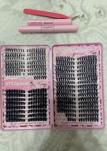 Pembe DIY Kirpik Seti ve Remover