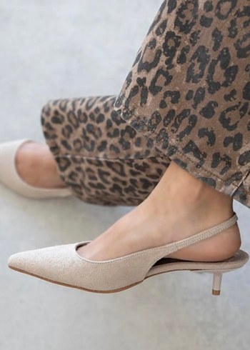 Zara Bej Dantel Detaylı Stiletto Kadın Ayakkabı