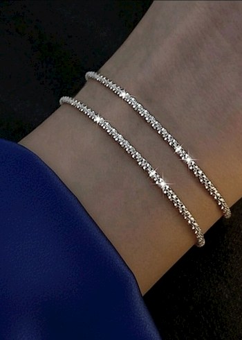 Diğer İnce silver Minimalist Bileklik