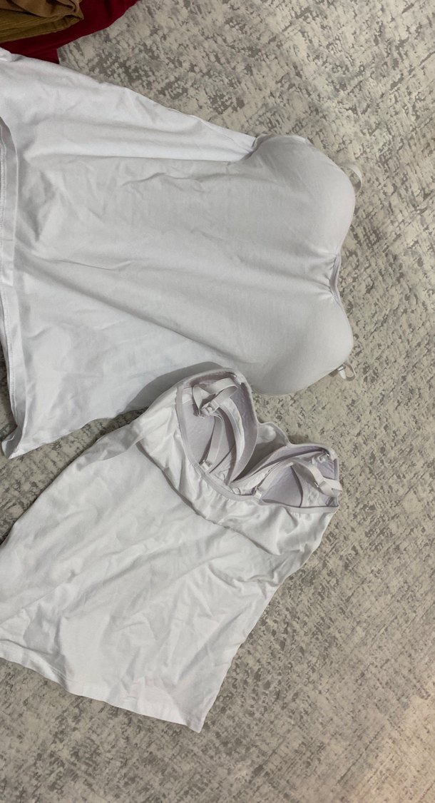 Beyaz Hamile ve Emzirme Atlet 2 adet - Görsel 3