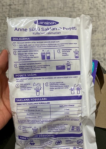 Lansinoh Anne Sütü Saklama Poşeti 25'li - Görsel 3