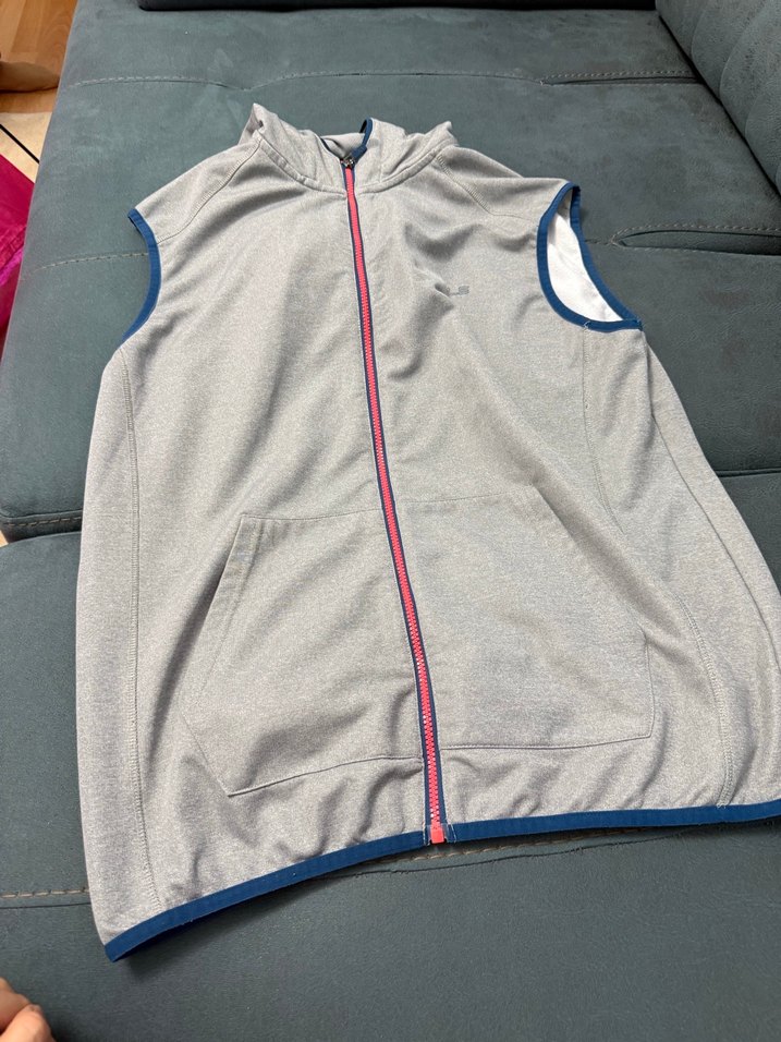 Gri Kapüşonlu Fermuarlı Sweatshirt - Görsel 2