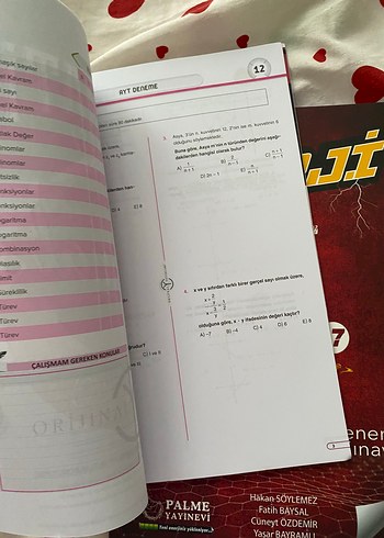 Orijinal Matematik 12'li Deneme Sınavı AYT