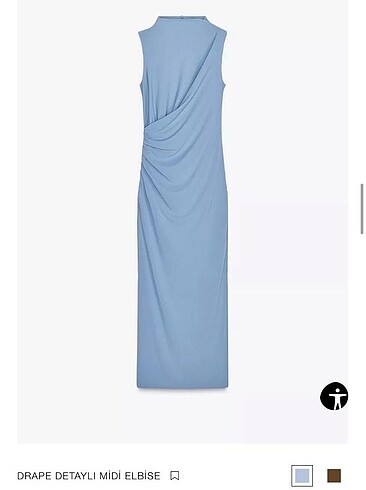Zara Drape detaylı midi elbise