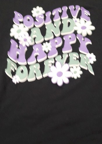 Mor Baskılı Kız Tişörtü, Bol Kesim - Görsel 2