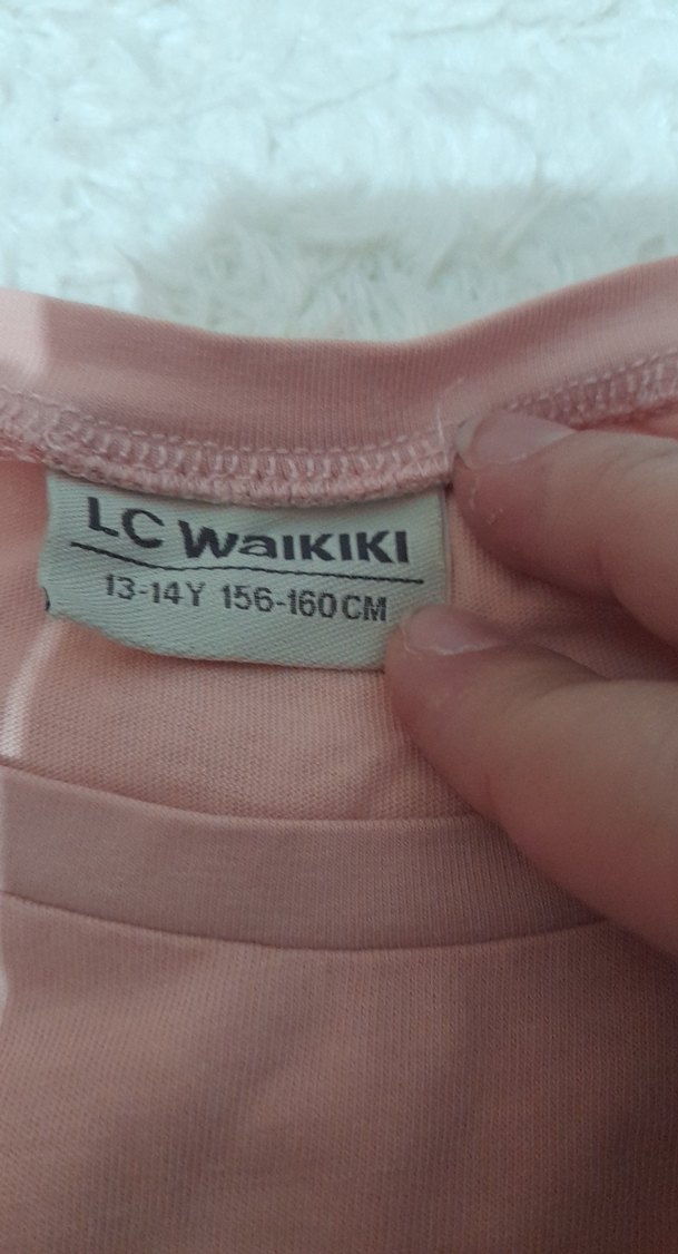 Kız Çocuk Pembe Baskılı Salaş Tişört - Görsel 2