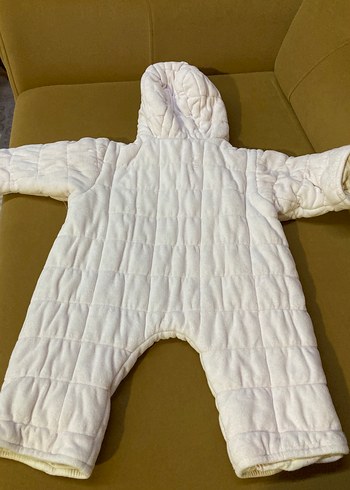 Bebek Kız Beyaz Kapüşonlu Tulum - Görsel 3