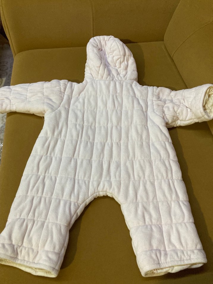 Bebek Kız Beyaz Kapüşonlu Tulum - Görsel 3