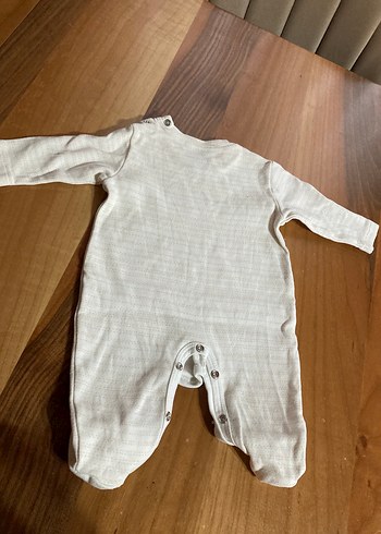 Bebek Beyaz Pamuklu Uzun Kollu Tulum - Görsel 3