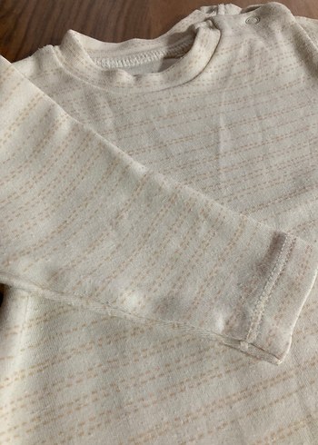 Bebek Beyaz Pamuklu Uzun Kollu Tulum - Görsel 4