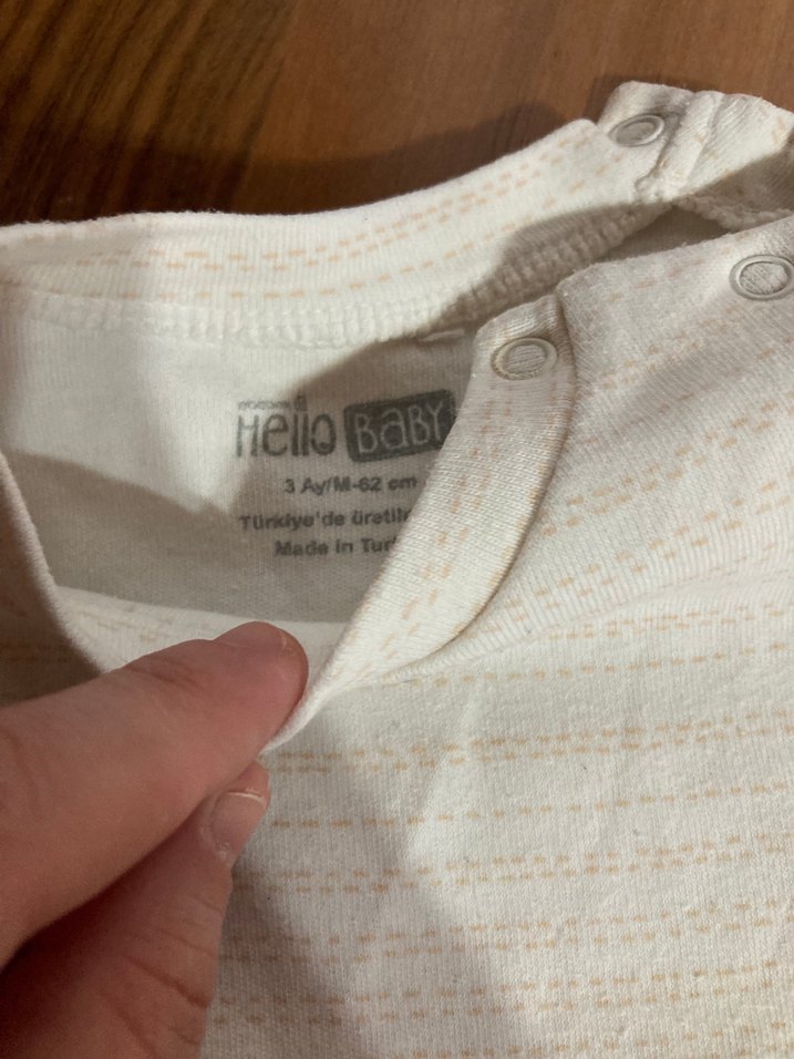 Bebek Beyaz Pamuklu Uzun Kollu Tulum - Görsel 2