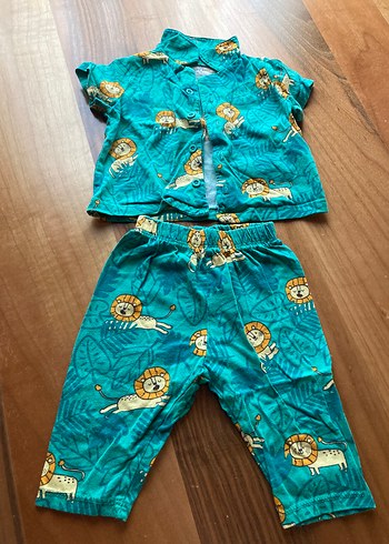LC Waikiki Turkuaz Aslan Desenli Bebek Takımı
