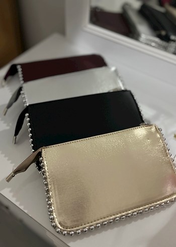 Parlak İşlemeli Deri Kadın çanta - Görsel 2