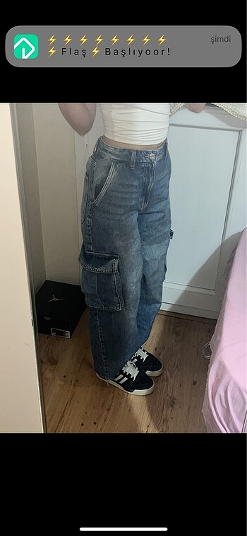 BERSHKA kargo baggy pantolon