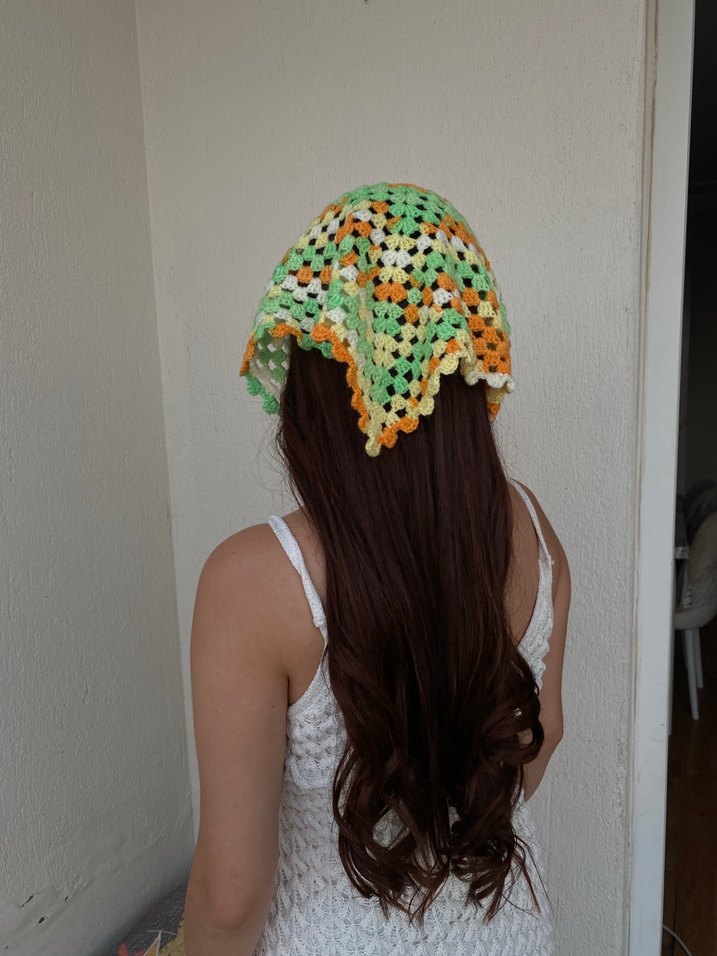 Pastel Renkli Dantel Detaylı Örgü Saç Bandı bandana - Görsel 2