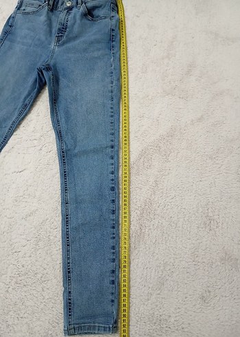 m Beden Gri Mavi Kadın Normal Paça Denim Pantolon