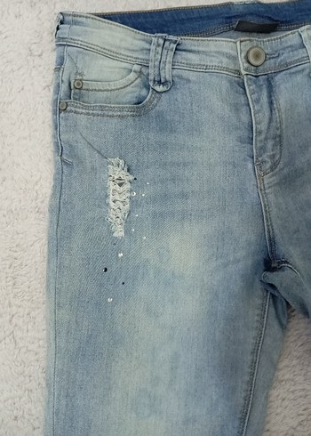 38 Beden Yessica Mavi Pastel Renkli Kadın Denim Pantolon